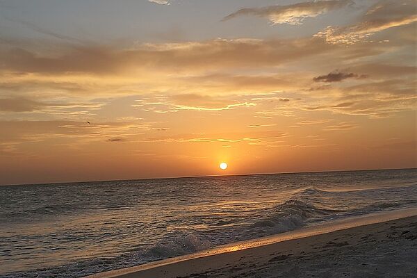 sunset over the gulf in Fort Myers Florida