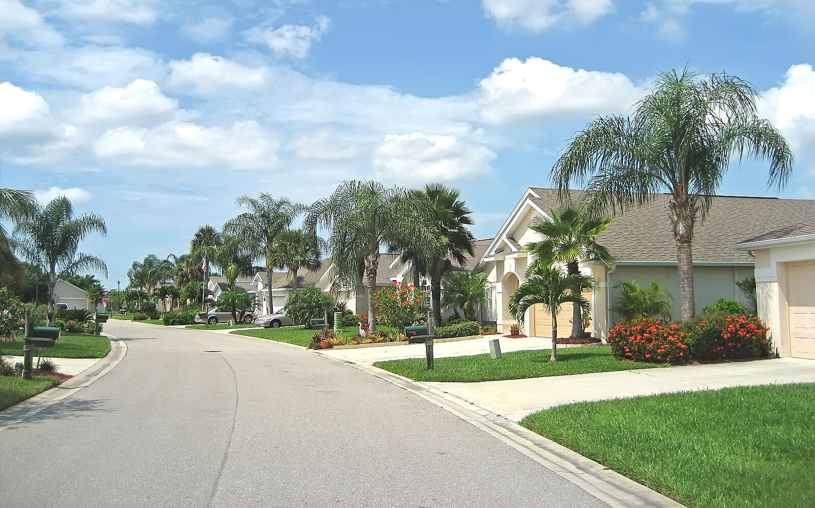 street with florida houses